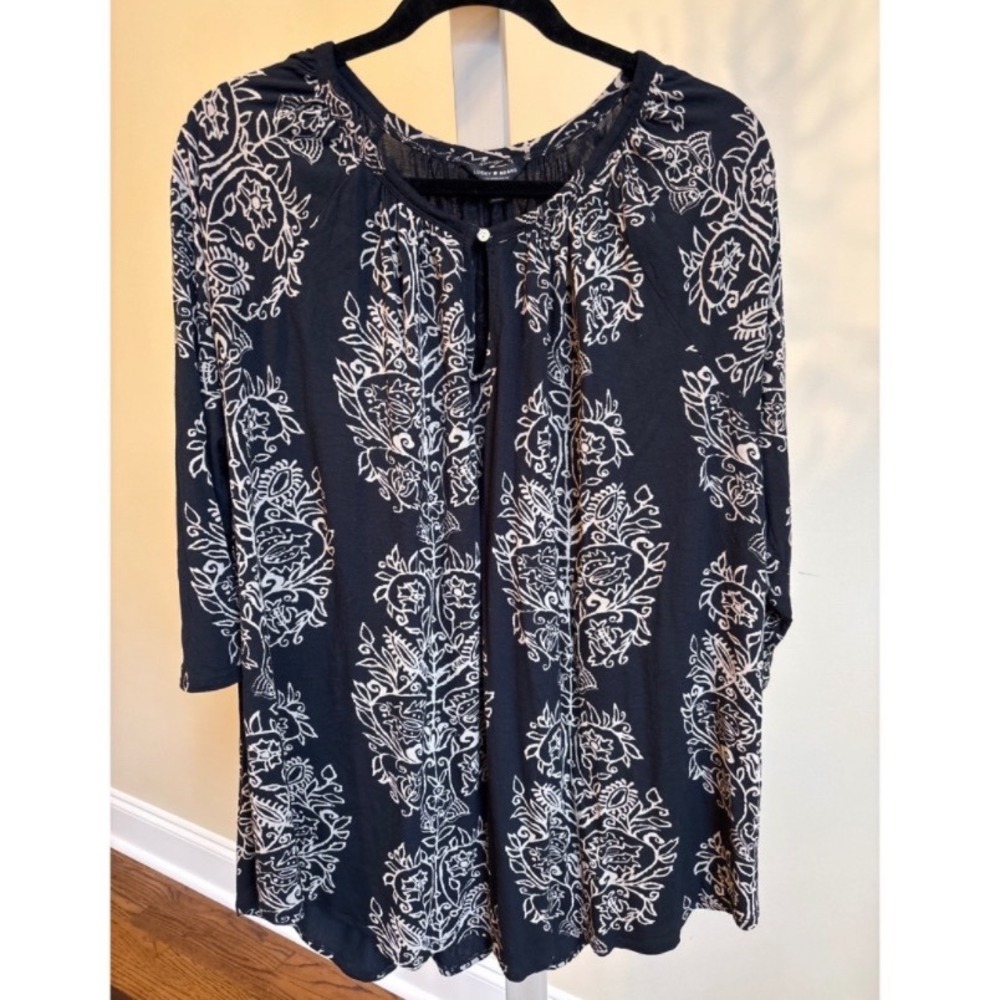 Lucky Brand Black Boho Top Size 3X - Picture 9 of 9